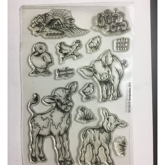 Stampendous Farm Animal Clear Rubber Stamps SSC1162 - Picture 1 of 2